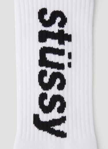 Stüssy Helvetica Long Socks White sts0151028