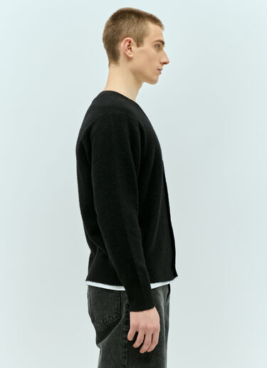 Brushed Wool-Blend Knit Cardigan Stüssy Brushed Wool-Blend Knit Cardigan Black sts0153030