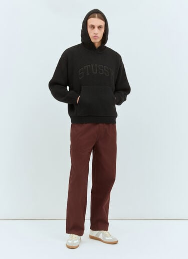Felt Patch Knit Hooded Sweater Stüssy Felt Patch Knit Hooded Sweater Black sts0159005