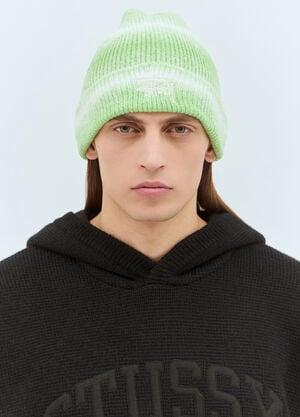 Stüssy 커프 베이식 스트라이프 비니 햇 그린 sts0159014