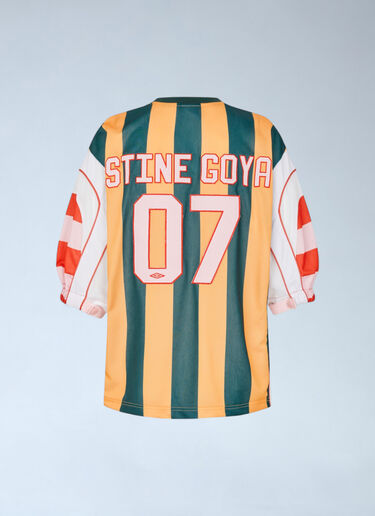 Stine Goya x Umbro Striped Logo Motif T-Shirt Yellow stu0261006