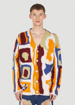 The Elder Statesman Berber Cardigan Orange tes0150006