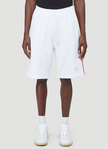Signature-Stripe Jersey Shorts Thom Browne Signature-Stripe Jersey Shorts White thb0141006