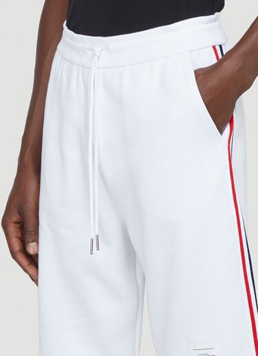 Signature-Stripe Jersey Shorts Thom Browne Signature-Stripe Jersey Shorts White thb0141006
