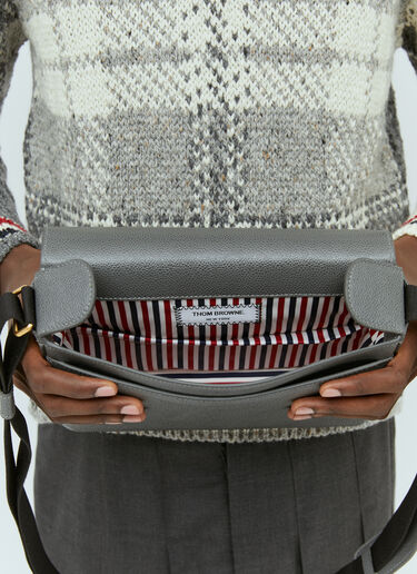 Thom Browne Reporter Leather Crossbody Bag Grey thb0154009