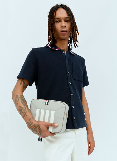 Thom Browne Four-Bar Camera Bag Grey thb0155015