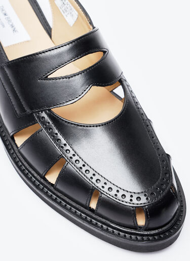 Cut-Out Slingback Loafer Sandals Thom Browne Cut-Out Slingback Loafer Sandals Black thb0156009
