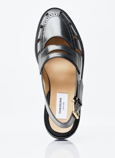 Cut-Out Slingback Loafer Sandals Thom Browne Cut-Out Slingback Loafer Sandals Black thb0156009