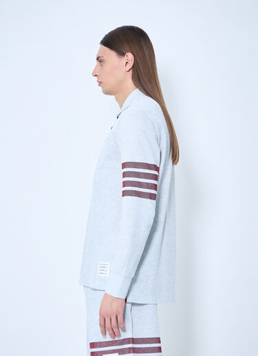 Four-Bar Polo Shirt Thom Browne Four-Bar Polo Shirt Grey thb0158002