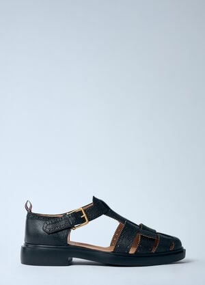 Thom Browne Pebble Grain Fisherman Sandals Black thb0159008