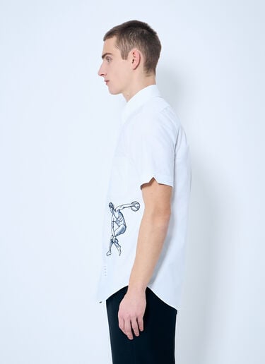 Embroidered Cording Shirt Thom Browne Embroidered Cording Shirt White thb0160010