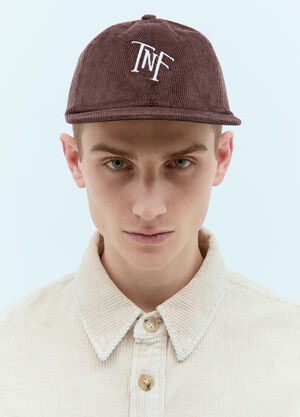 The North Face Logo Embroidery Corduroy Baseball Cap Brown tnf0154028