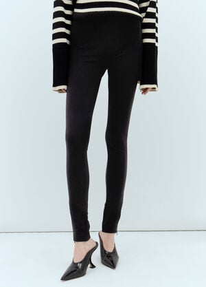TOTEME Zip Cuff Leggings Black tot0251003