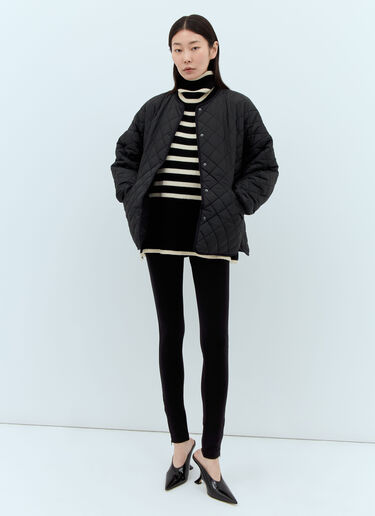 TOTEME Signature Stripe Roll Neck Sweater Black tot0251007