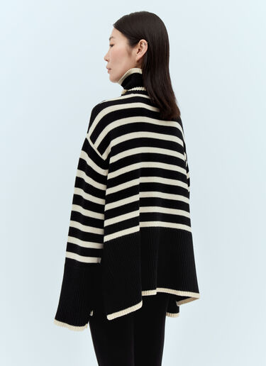 TOTEME Signature Stripe Roll Neck Sweater Black tot0251007
