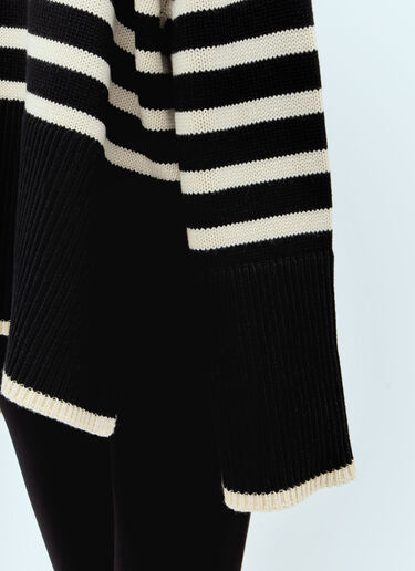 TOTEME Signature Stripe Roll Neck Sweater Black tot0251007