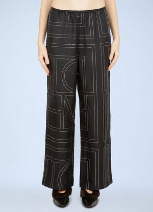TOTEME Monogram Pants Black tot0251009