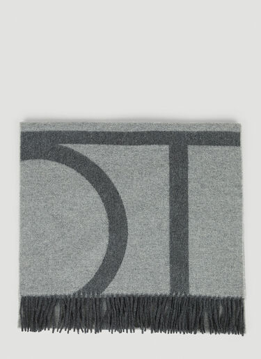 TOTEME 字母花押提花围巾 灰色 tot0251015