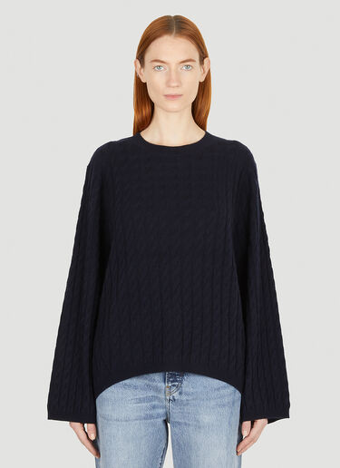 TOTEME Cable Knit Sweater Blue tot0251019