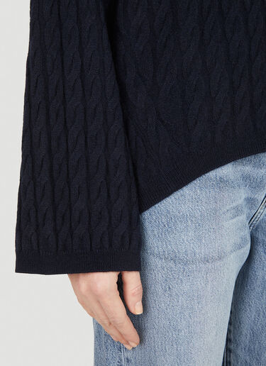 TOTEME Cable Knit Sweater Blue tot0251019