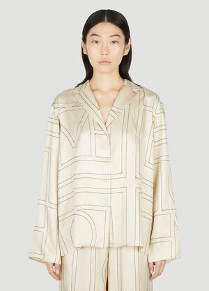TOTEME Monogram Pyjama Shirt Beige tot0251050