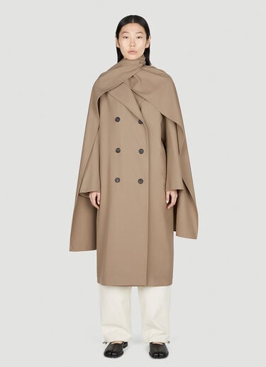 TOTEME Double Breasted Scarf Trench Coat Brown tot0252005