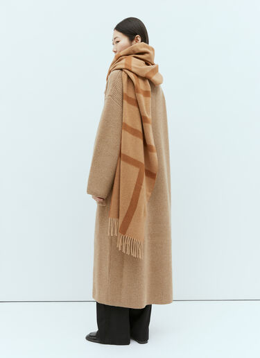 Monogram Jacquard Wool Scarf TOTEME Monogram Jacquard Wool Scarf Camel tot0255048