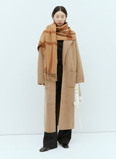 Monogram Jacquard Wool Scarf TOTEME Monogram Jacquard Wool Scarf Camel tot0255048