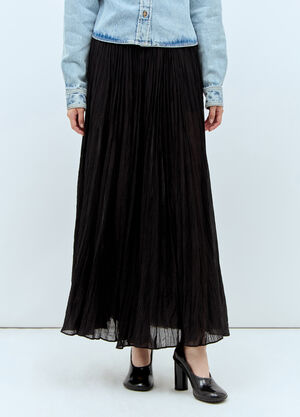 TOTEME Crinkled Plissé Skirt Black tot0257017