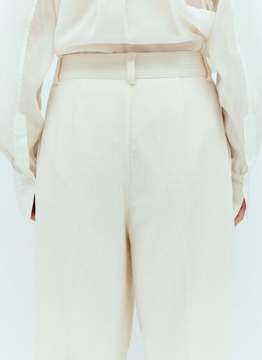 TOTEME Silk Cotton Cord Pants Off White tot0257019