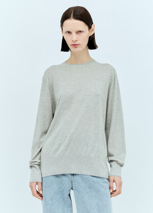 TOTEME Sik Cashmere Knit Sweater Grey tot0257029