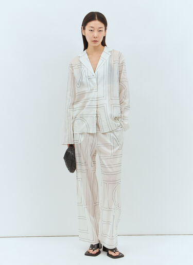 Monogram Pyjama Top TOTEME Monogram Pyjama Top White tot0257033