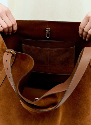 Suede Belted Tote Bag TOTEME Suede Belted Tote Bag Brown tot0257041