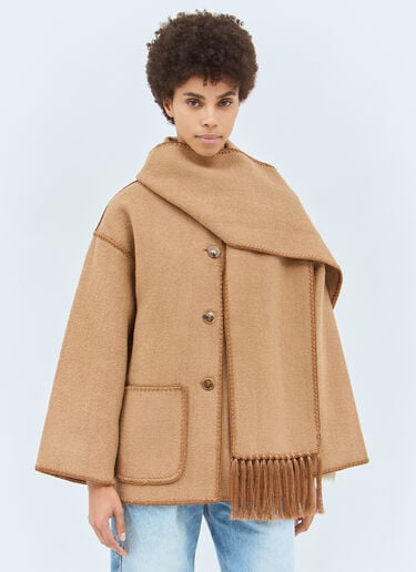 Embroidered Scarf Jacket TOTEME Embroidered Scarf Jacket Camel tot0258008