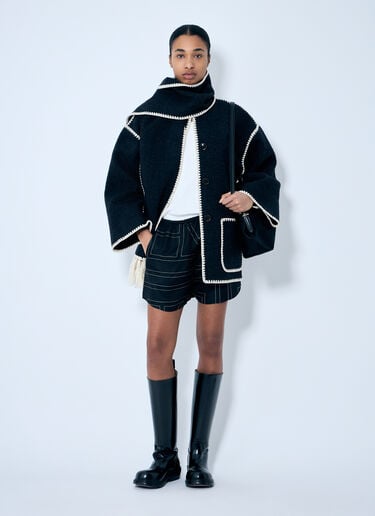 TOTEME Monogram Silk Shorts Black tot0259014