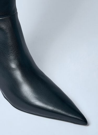 Sharp Knee-High Leather Boots TOTEME Sharp Knee-High Leather Boots Black tot0259035