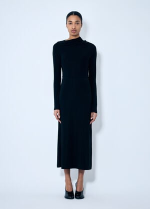 TOTEME Draped Jersey Dress Black tot0259038