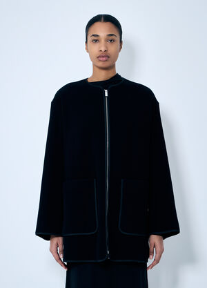 TOTEME Felted Wool-Blend Jacket Black tot0259039
