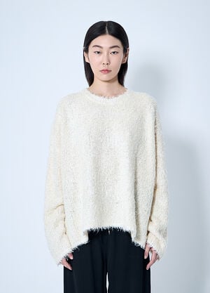TOTEME Boxy Silk Sweater Beige tot0260011