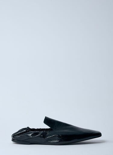 TOTEME Elastic Leather Loafers Black tot0260018