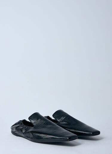 TOTEME Elastic Leather Loafers Black tot0260018