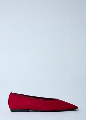 TOTEME ミニマリストスエードバレリーナフラット  レッド tot0260019