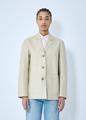TOTEME Clean Leather Blazer Cream tot0260029