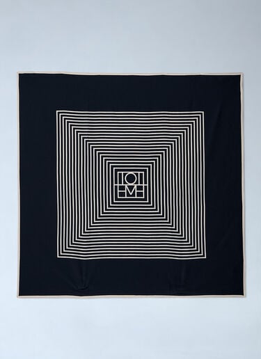 TOTEME Monogram Silk Scarf Black tot0261002