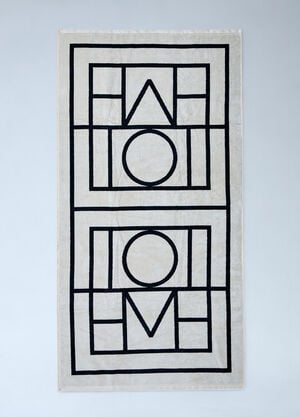TOTEME Monogram Beach Towel Black tot0261008