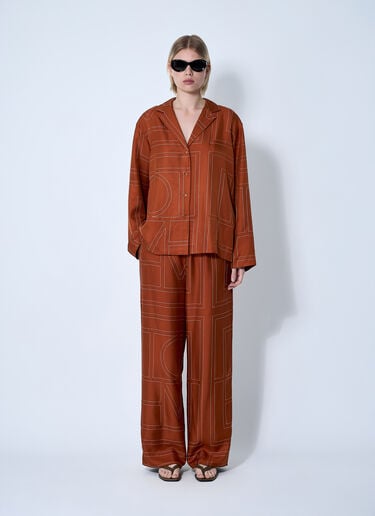 TOTEME Monogram Silk Shirt Orange tot0261020