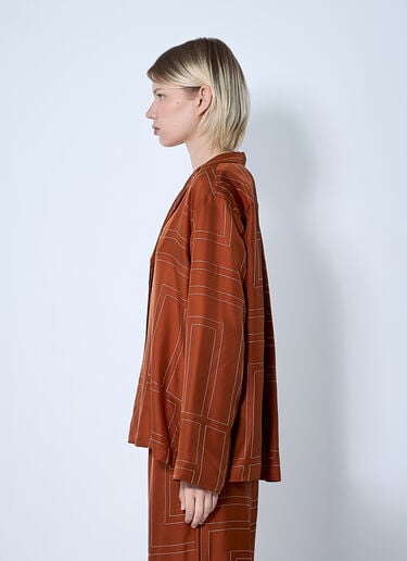 TOTEME Monogram Silk Shirt Orange tot0261020
