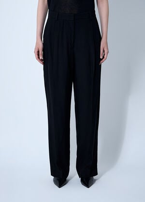 TOTEME Double-Pleat Fluid Pants Black tot0261039