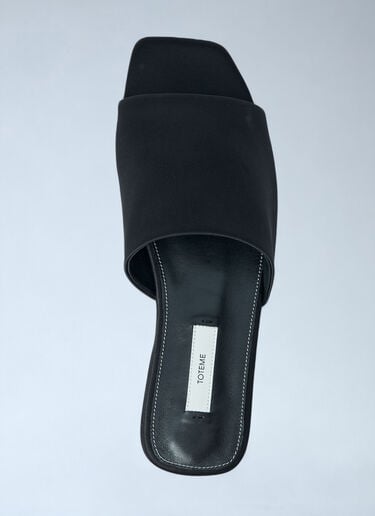 TOTEME Satin Bandeau Slides Black tot0261053