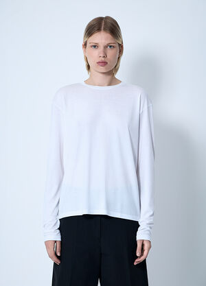 TOTEME Classic Long Sleeve T-Shirt White tot0261070